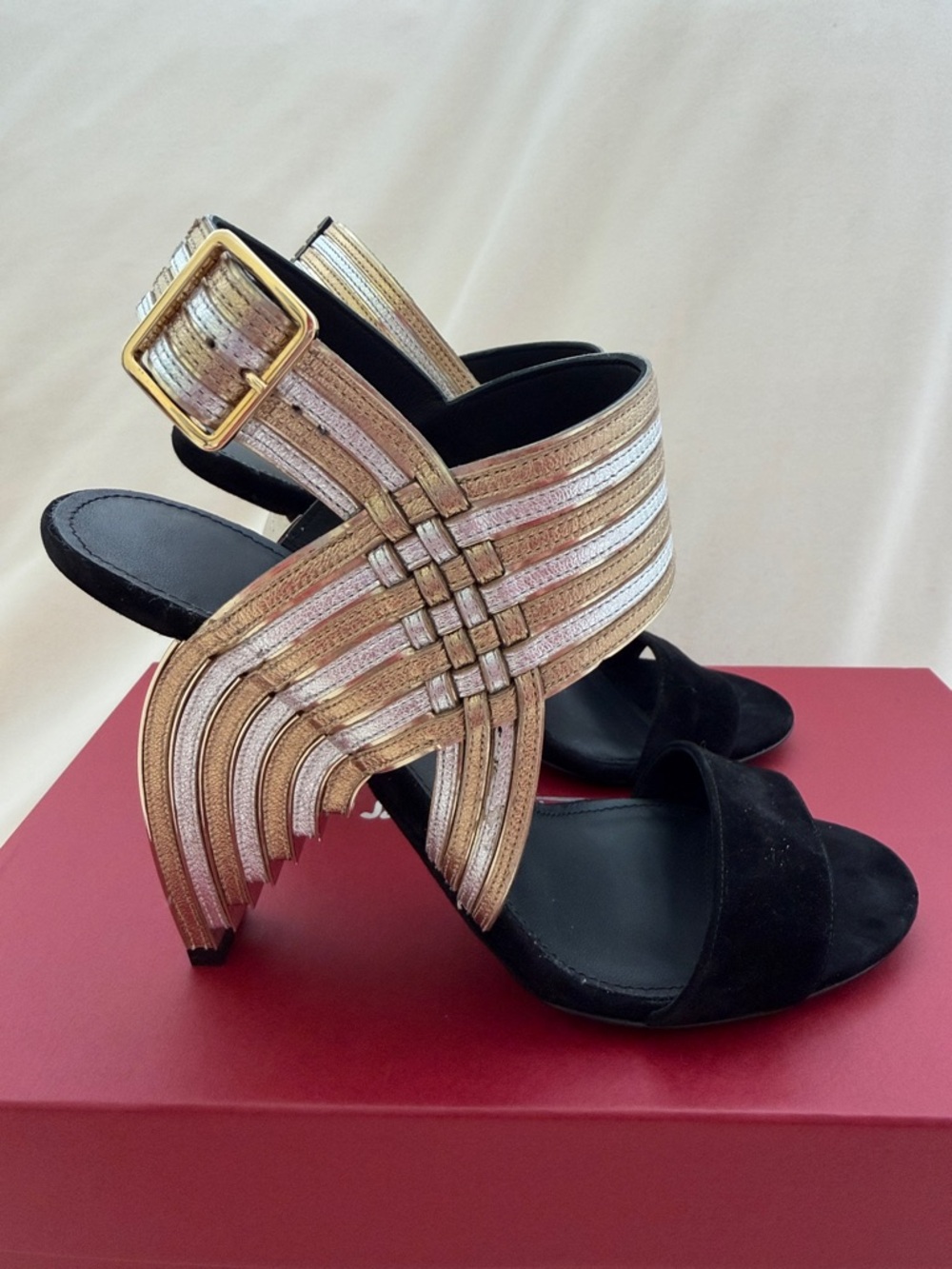 Salvatore Ferragamo Lenny Ankle Strap High Heel Sandals - Picture 2 of 14
